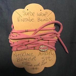 Blush suede multi use suede accessory